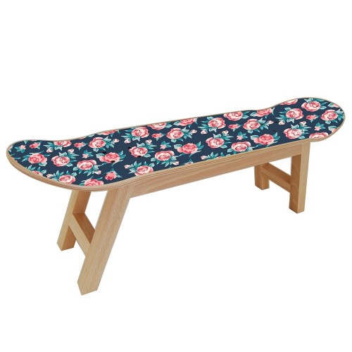 Small roses on skateboard furniture