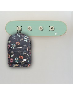 Skate Coat rack for teen room with skateboard deck. 2