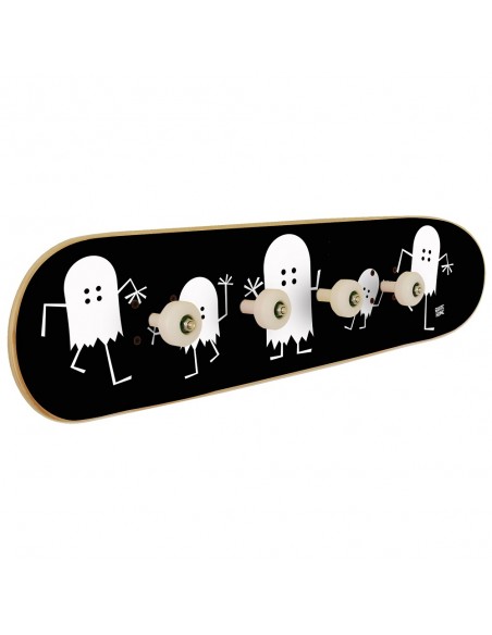 Portemanteau skateboard avec logo skate fantôme du skate shop 50-50 Portemanteau skateboard avec logo skate fantôme du skate shop 50-50