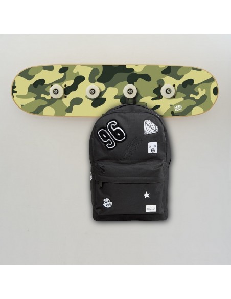 Portemanteau Skateboard en Camouflage meuble origine pour enfants Portemanteau Skateboard en Camouflage meuble origine pour enfants