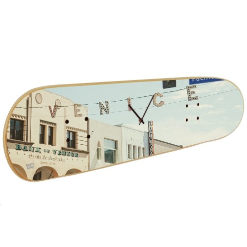 Skateboarduhr mit Illustration des berühmten Venedig-Strandplakats