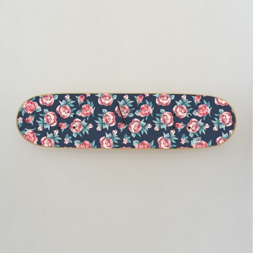 Horloge murale Skateboard - Petites roses - cadeaux originaux skaters Horloge murale Skateboard - Petites roses - cadeaux originaux skaters