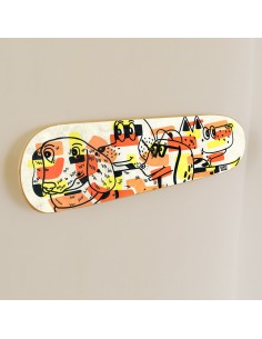Skateboard Horloge murale Les chiens 2