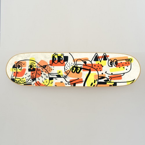 Skateboard Art Mural: Les chiens Skateboard Art Mural: Les chiens
