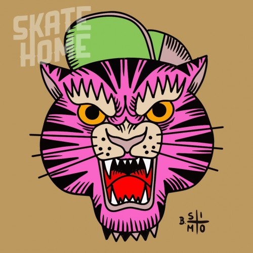 Skateboard tabouret bas design: Tigre... Skateboard tabouret bas design: Tigre...